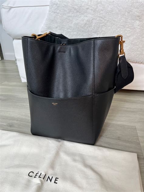 celine sangle tote bag|Celine medium bucket bag.